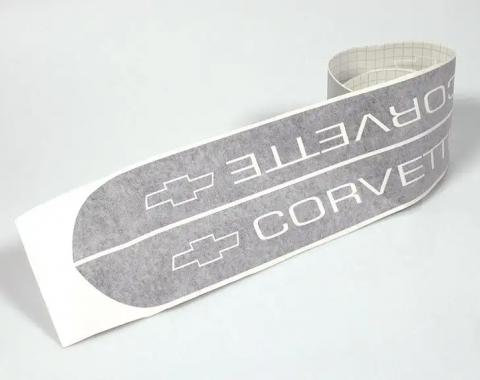 Corvette Hood Decal Kit, With Word Corvette, Black, 1976-1979