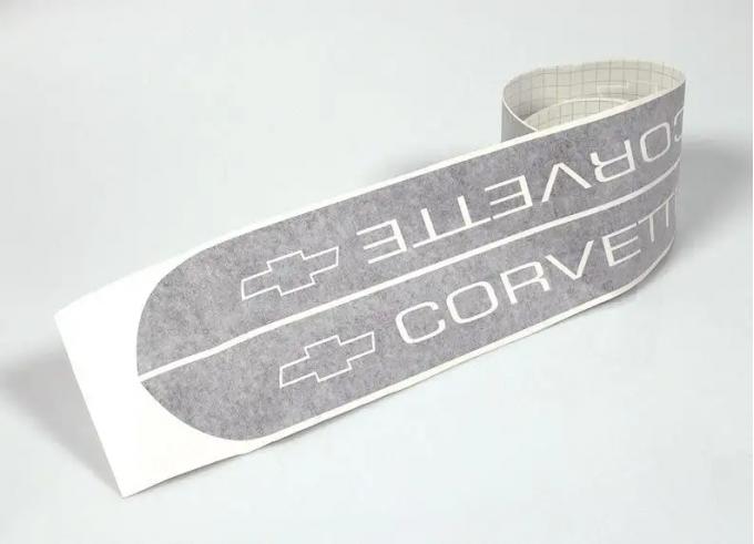 Corvette Hood Decal Kit, With Word Corvette, Black, 1976-1979