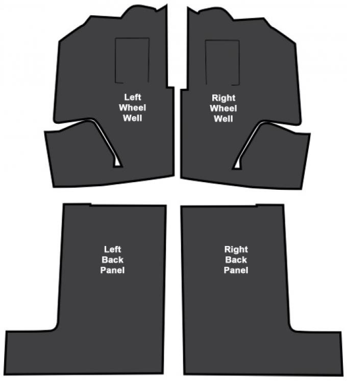 ACC 1976-1977 Chevrolet Corvette Sound Deadener Rear 4pc Mastic with Pad