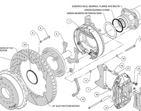 Wilwood Brakes Forged Narrow Superlite 4R Big Brake Rear Parking Brake Kit 140-14878-DR