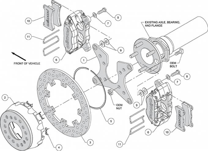 Wilwood Brakes Dynapro Dual SA Lug Drive Dynamic Rear Drag Brake Kit 140-12557-DN
