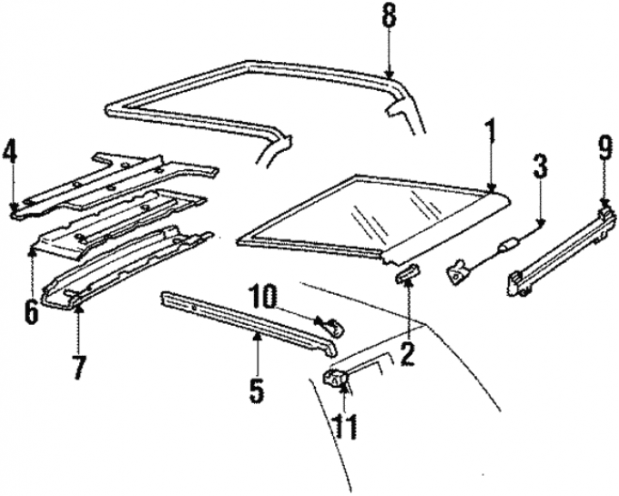 GM Glass T-Top Roof Panel, Left NOS 20624935