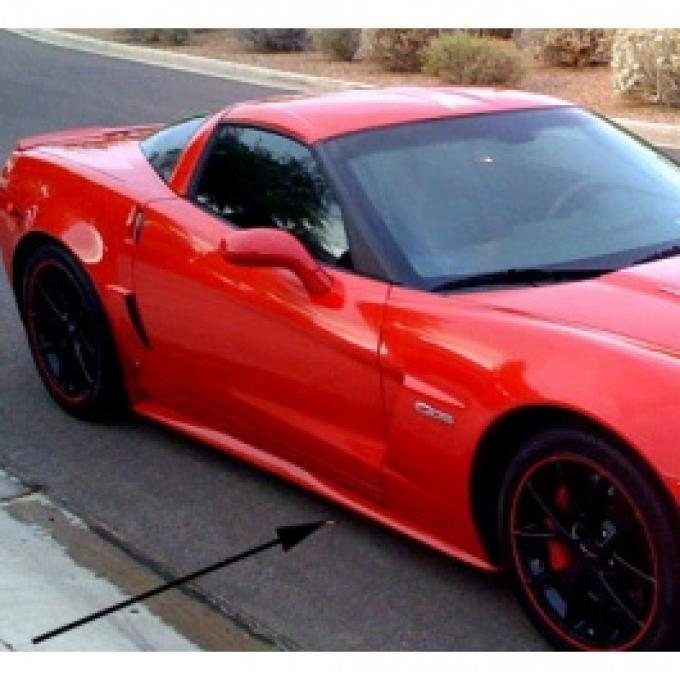 Corvette C6 Side Skirts, ZR1 Style, Painted Factory Exterior Colors, Magnetic Red, 2005