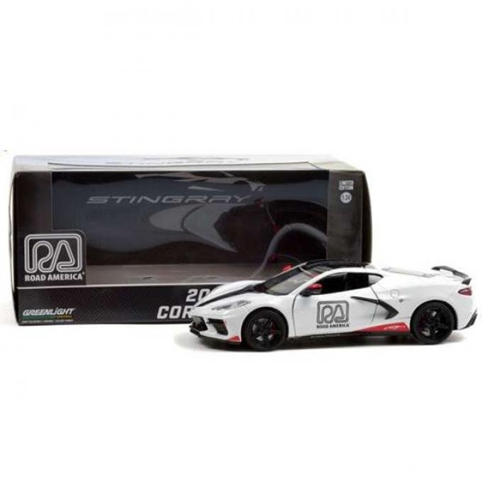 Greenlight 2020 Chevrolet Corvette C8 Stingray Coupe, Road America Official Pace Car | White