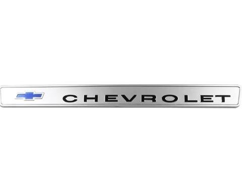 AMD Glove Box Door Emblem, &quotCHEVROLET", 67-68 Chevy C/K Pickup Truck Suburban T-9575