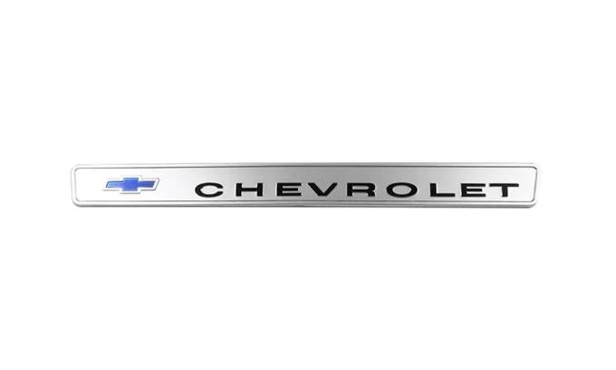 AMD Glove Box Door Emblem, &quotCHEVROLET", 67-68 Chevy C/K Pickup Truck Suburban T-9575
