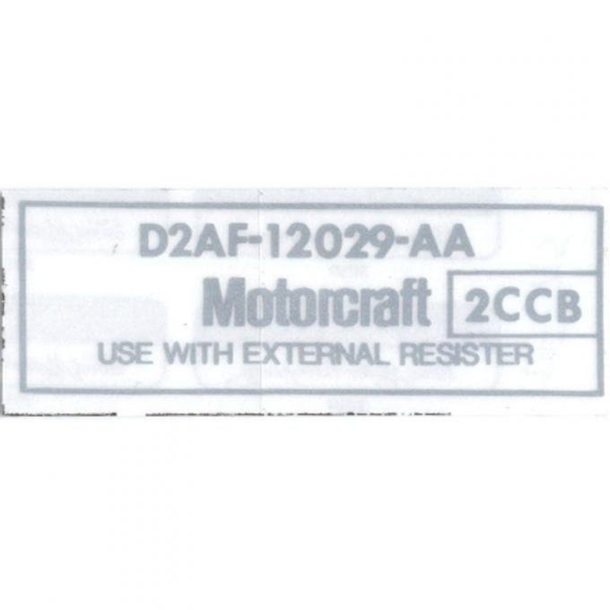 Dennis Carpenter Decal - Ignition Coil - Motorcraft - 1972-80 Ford Truck, 1972-80 Ford Car   DF-715