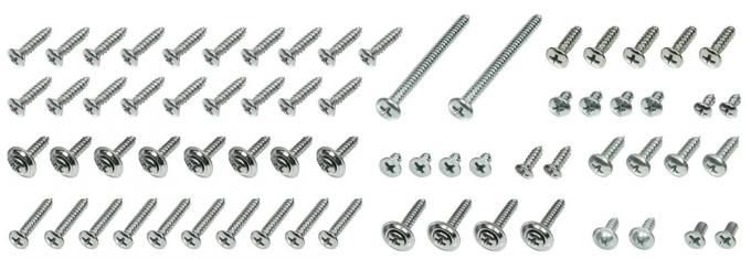 Chevelle Interior Screw Kit, 2-Door Hardtop with Buckets, 76 Piece, 1964-1965