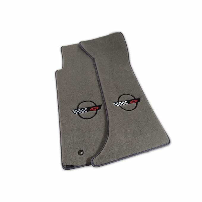 Corvette Mats, Velourtex Grey with C4 Black, 1995-1996