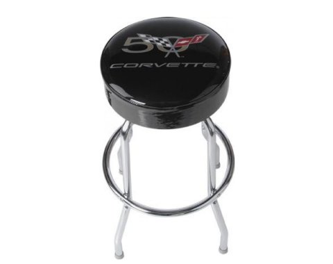 Corvette Counter Stool, 50th Anniversary Emblem