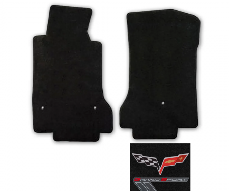 Corvette Mats Grand Sport Grey with Red-Black, 2010-2011