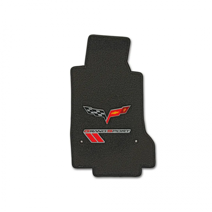 Corvette Mats Grand Sport Ebony with Dbl Logo, 2010-2011
