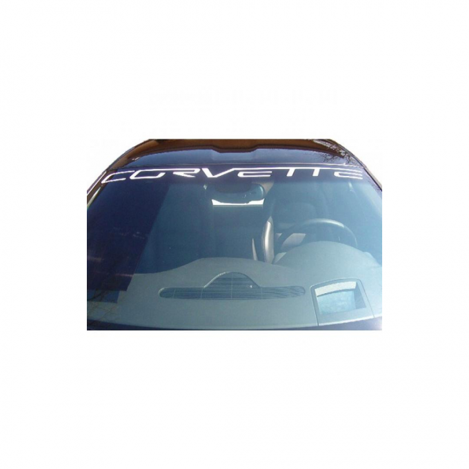 Corvette Windshield Letters, Silver 2005-2013