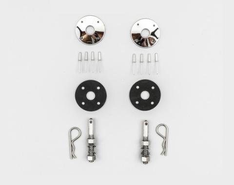 Detroit Muscle Technologies 1950-2018 Chrysler / Dodge / Ram / Plymouth Mopar Hood Pin Set for Fiberglass Hood NO LANYARD ROUNDED PINS GEN6876HP01- FIBERGLASS NO LANYARDS