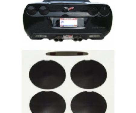 Corvette Black-Out Kit, Tail & Brake Lights, Smoke Black, Rear, 2005-2013