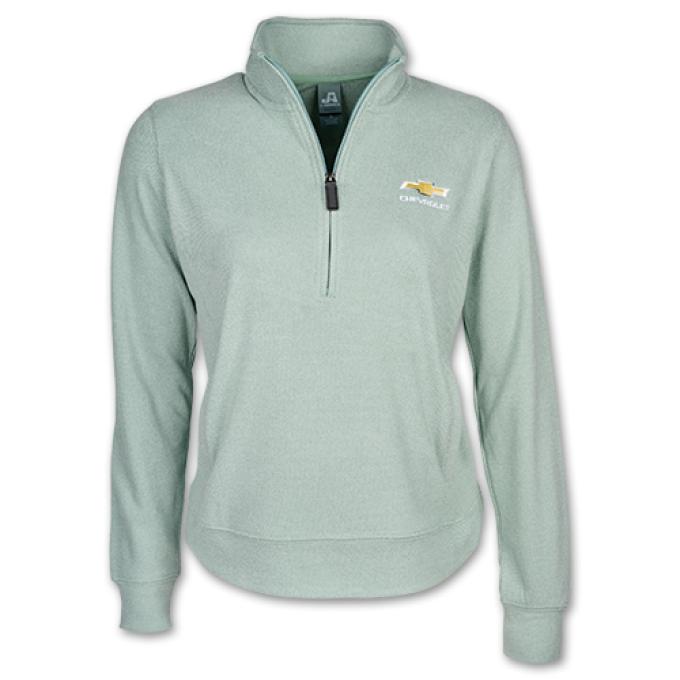Ladies Gold Bowtie Super Soft 1/2 Zip Pullover