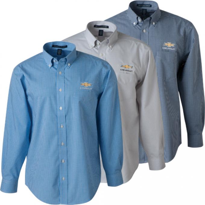 Chevrolet Gold Bowtie Men’s Gingham Check Shirt