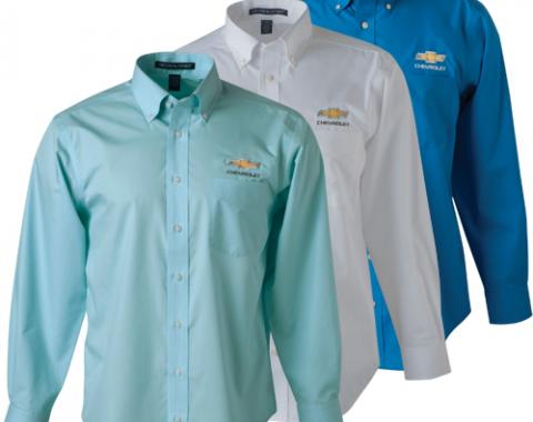 Chevrolet Gold Bowtie Men’s Solid Broadcloth Shirt