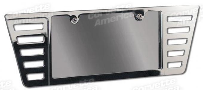 Corvette Rear License Plate Frame, Billet Aluminum Chrome Plated, 2005-2019