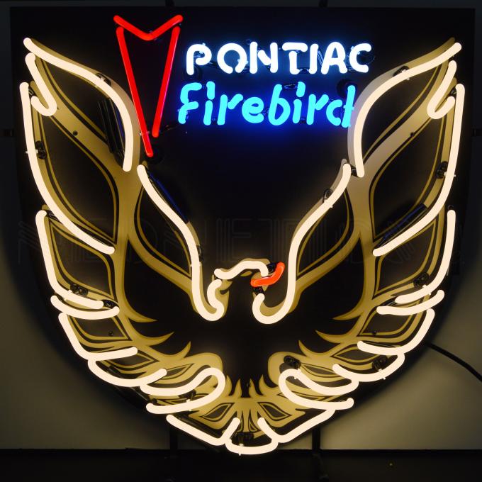 Neonetics Standard Size Neon Signs, Pontiac Firebird Gold Neon Sign with Backing