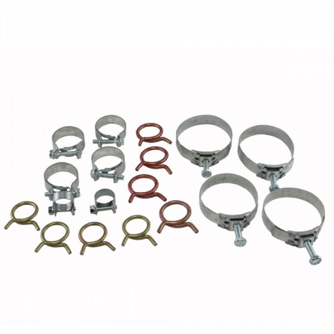 Corvette Radiator/Heater Hose Clamp Kit, With 327ci High Performance & With Air Conditioning, 1963-1967