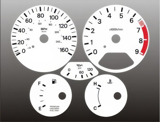 Whitegauges 1990-1991 Nissan 300zx Z32 NON TURBO White Face Gauges 9091N3-407