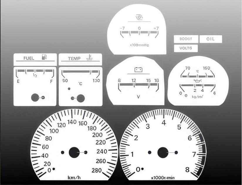 Whitegauges 1984-1986 Nissan 300zx Metric KPH Z32 White Face