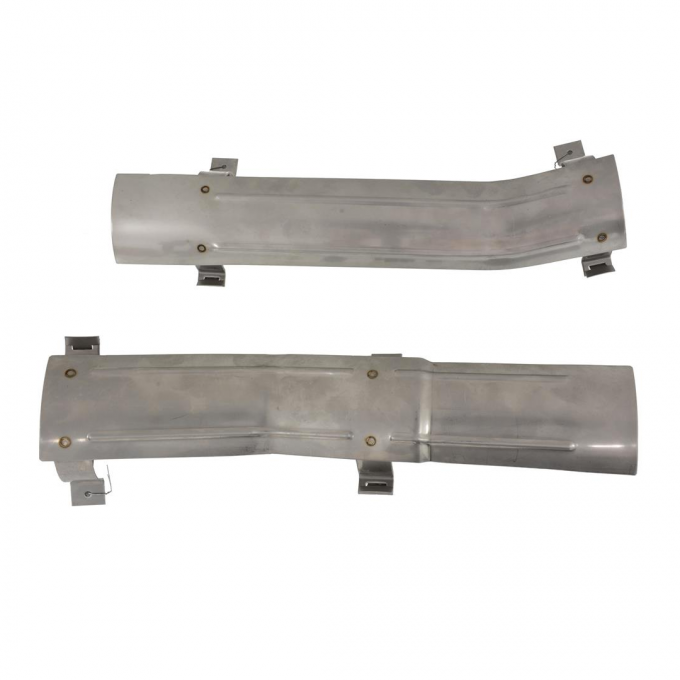 Corvette Exhaust Heat Shields, With Straps 2.5 Inch, Stainless Steel, 1964-1965