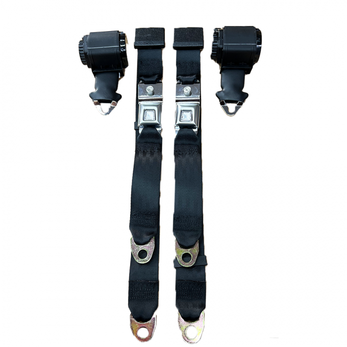 Seatbelt Solutions 1970-1971 Corvette Single Retractable Lap and Shoulder Belts, COE7071H1000 | Black