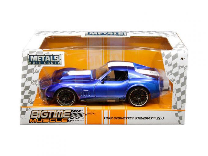 Jada 1:24 W/B - Metals - Bigtime Muscle - 1969 Chevrolet Corvette Stingray ZL-1 (Blue)