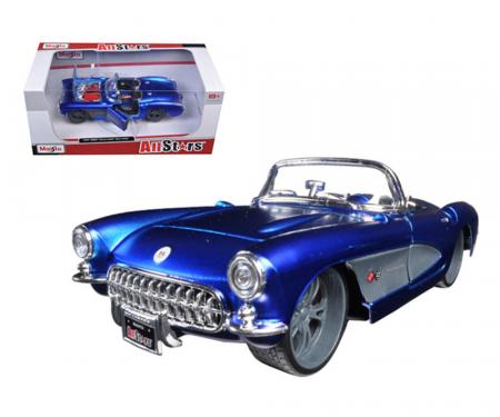 Maisto 1:24 W/B All Stars 1957 Chevrolet Corvette Blue