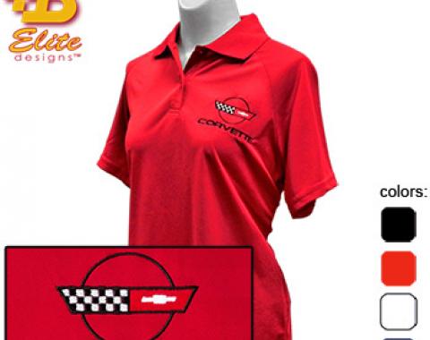 C4 Corvette Emblem Ladies Performance Polo Shirt