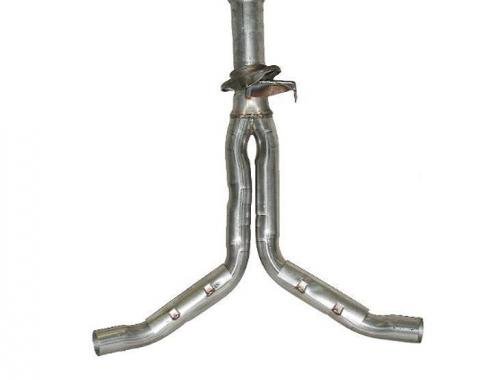 Corvette Exhaust Pipe, Rear Y with Heat Shields, 1986-1990