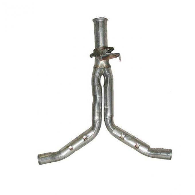 Corvette Exhaust Pipe, Rear Y with Heat Shields, 1986-1990