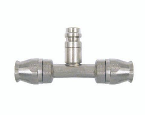 Vintage Air Braided Line Fitting Straight Hose to Hose with 134a Service Port for NO 6 Hose 36445-VUR