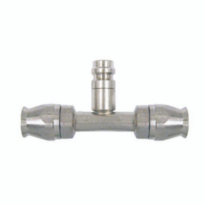 Vintage Air Braided Line Fitting Straight Hose to Hose with 134a Service Port for NO 6 Hose 36445-VUR