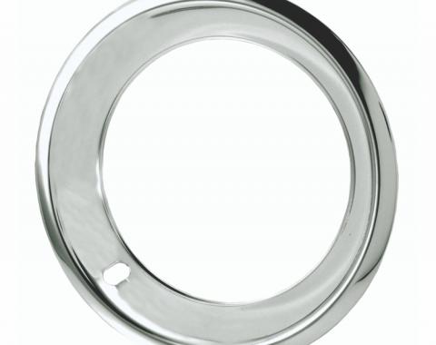 Redline Restomotive® 15 x 7 Deep Dish Chrome Plated Stainless Steel Trim Ring, with Flat Edge, Set of Four