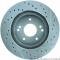 Corvette Brake Rotor, Left, Rear, Slotted and Cross Drilled, 1965-1982