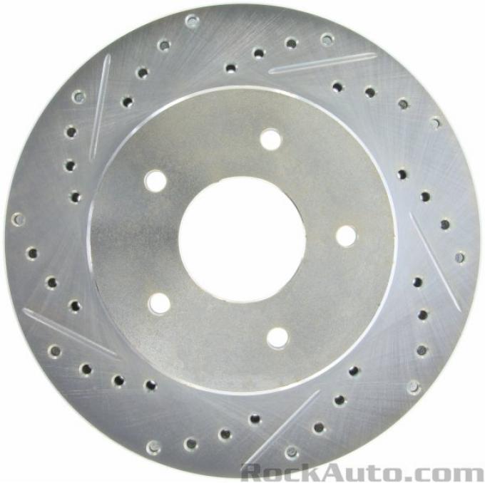 Corvette Brake Rotor, Right, Front, Slotted and Cross Drilled, 1965-1982