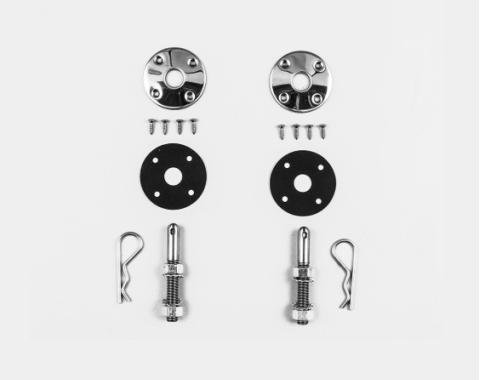 Detroit Muscle Technologies 1950-2018 Chrysler / Dodge / Ram / Plymouth Mopar Hood Pin Set for Steel Hoods WITHOUT Lanyards GEN6876HP01-STEEL NO LANYARDS