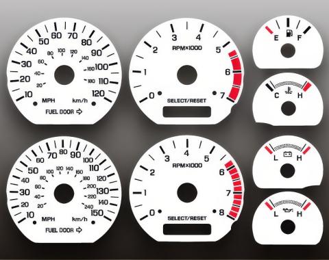 Whitegauges 1999-2004 Ford Mustang White Face Gauges 9904FM-289