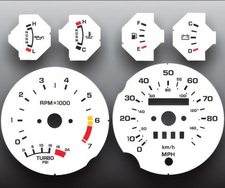 Whitegauges 1985-1986 Ford Thunderbird Turbo Coupe Cougar White Face Gauges 8588FT-2591