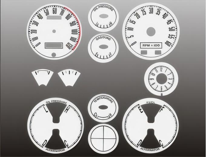 Whitegauges 1967-1968 Ford Mustang White Face Gauges 6768FM-124