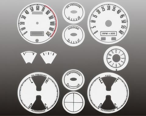 Whitegauges 1967-1968 Ford Mustang White Face Gauges 6768FM-124