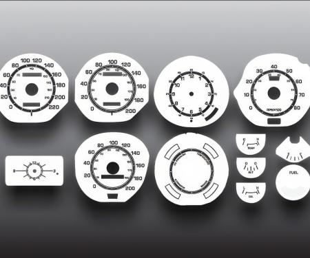 Whitegauges 1971-1973 Ford Mustang METRIC KPH KMH White Face Gauges 7173FM-2311