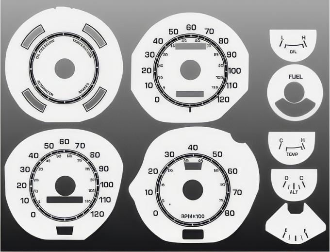 Whitegauges 1971-1973 Ford Mustang White Face Gauges 7173FM-174