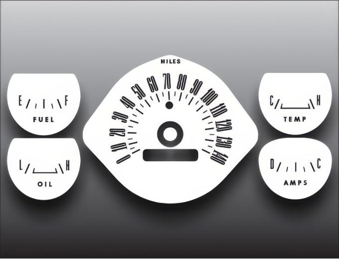 Whitegauges 1966 Ford Mustang White Face Gauges 66FM-118