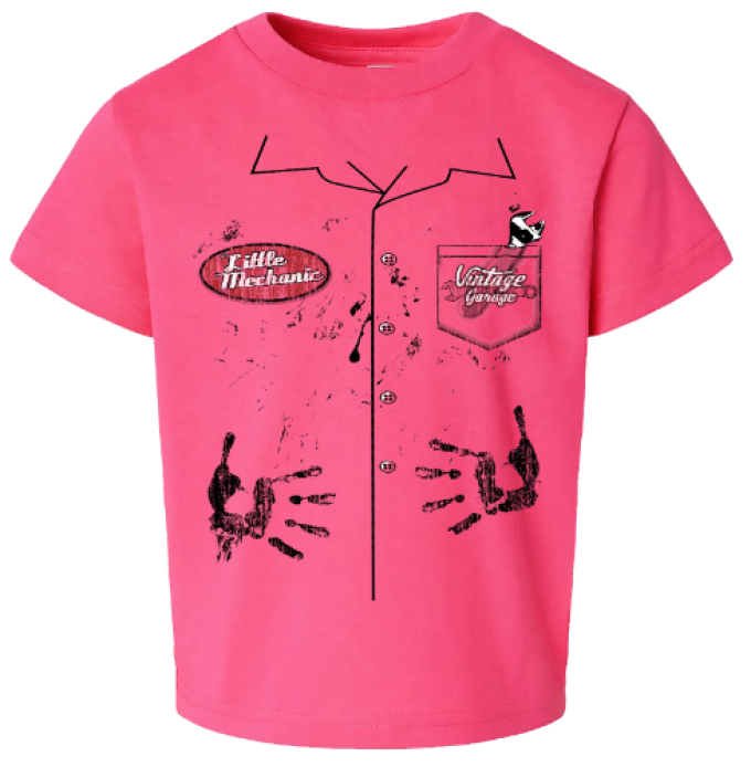 Rabbit Skins Vintage Little Mech Toddler Pink T-Shirt