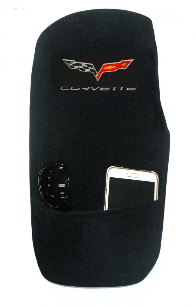 Seat Armour Corvette 2005-2013,  Konsole Cover™ with Pocket, Black, KACORC6B