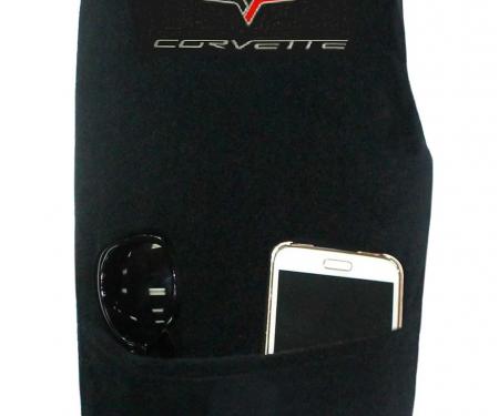 Seat Armour Corvette 2005-2013,  Konsole Cover™ with Pocket, Black, KACORC6B